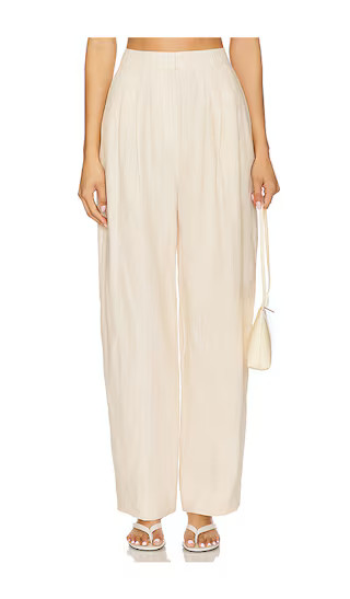 Lucille Trouser in Beige Pinstripe | Revolve Clothing (Global)