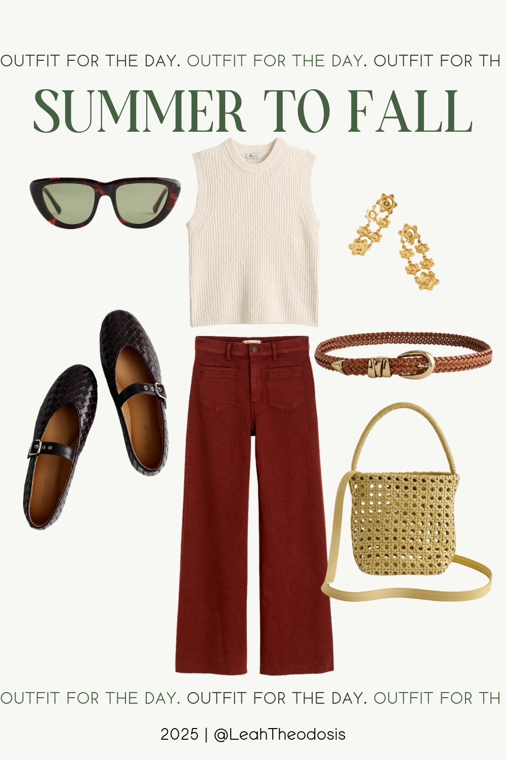 Easing into fall doesn’t have to mean giving up your summer favorites. 🍂 This look blends warm-weather staples with rich textures and tones that feel ready for the new season. Pairing an easy knit tank with deep red denim, woven flats, and a structured bag makes it effortless to transition from sunshine to crisp mornings.

#LTKSeasonal #LTKFallSale #LTKFindsUnder100