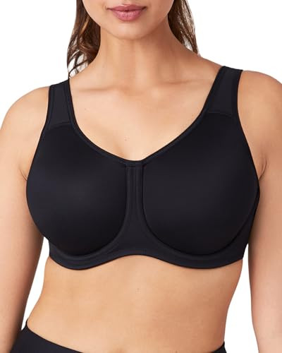 Wacoal Women's Simone Sport Unlined Full Coverage Underwire Sports Bra, 855170 38DD Black | Amazon (US)