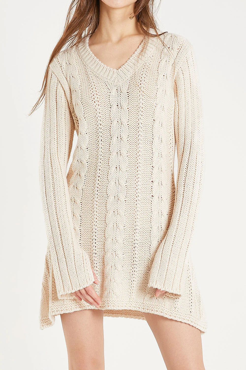Emmy Cable Knit Flare Mini Dress | Storets (Global)