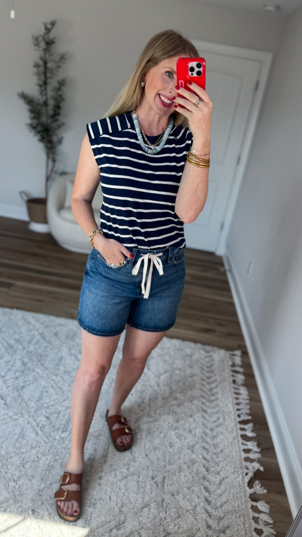 Daily try on, Walmart outfit, Walmart style, Walmart fashion, time and tru, striped tee, free assembly, mom shorts

#LTKootd #LTKmomlife