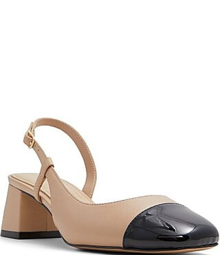 ALDO Bialle Leather Patent Cap Toe Slingback Pumps - 7.5 | Dillard's