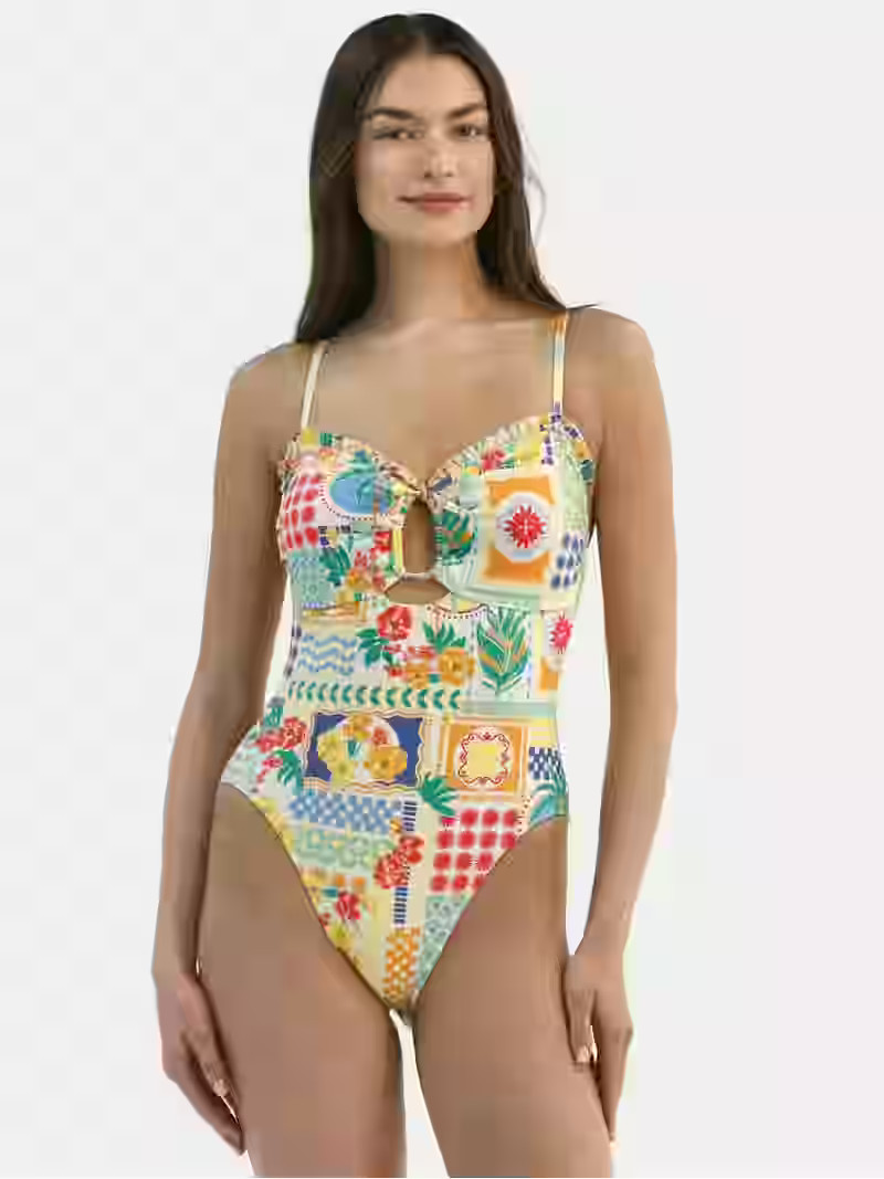 Time and Tru Women's Rope Texture One-Piece Swimsuit, Sizes XS-3X | Walmart (US)