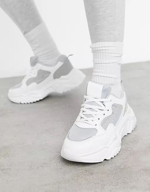 Missguided faux suede chunky sneakers in gray | ASOS (Global)