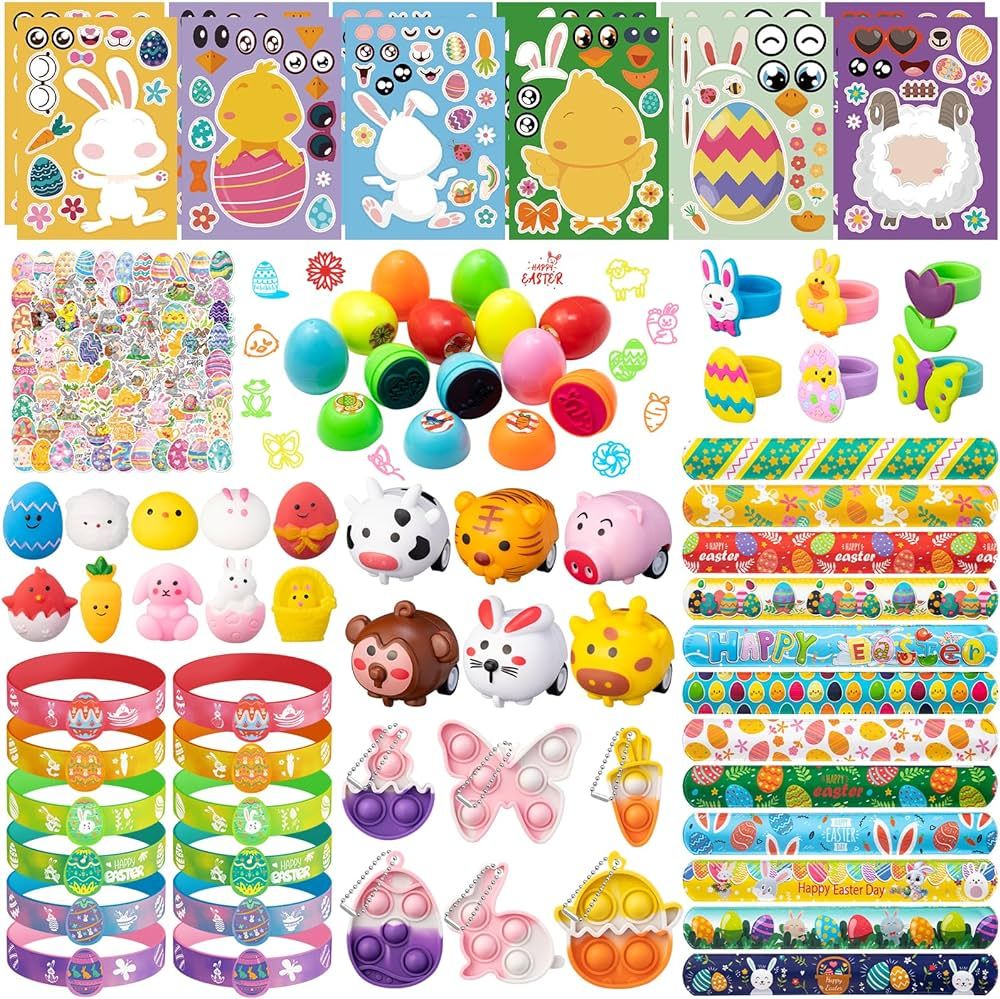 Easter Egg Fillers, with 176 Pcs Small Toys Prizes Bulk Easter Gift for Kids, Easter Egg Hunt Eas... | Amazon (US)