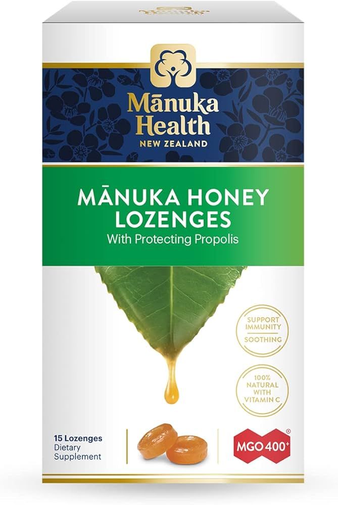 Manuka Health Manuka Honey Lozenges – 15 Propolis Lozenges – Natural Throat Lozenges Infused ... | Amazon (US)