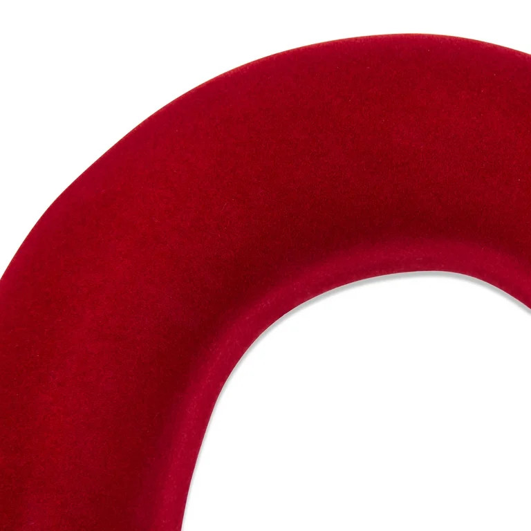 Flocked Heart Wreath, Dark Red, 15", Valentine's Day by Way To Celebrate | Walmart (US)