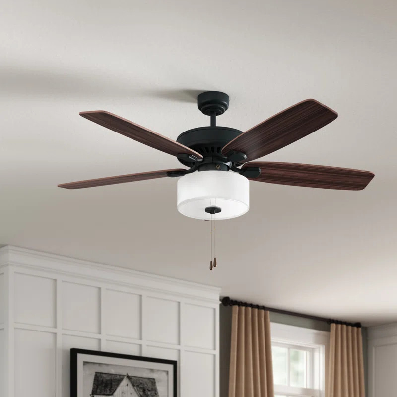 52'' Sybilla 5 - Blade Standard Ceiling Fan with Light Kit Included | Wayfair North America