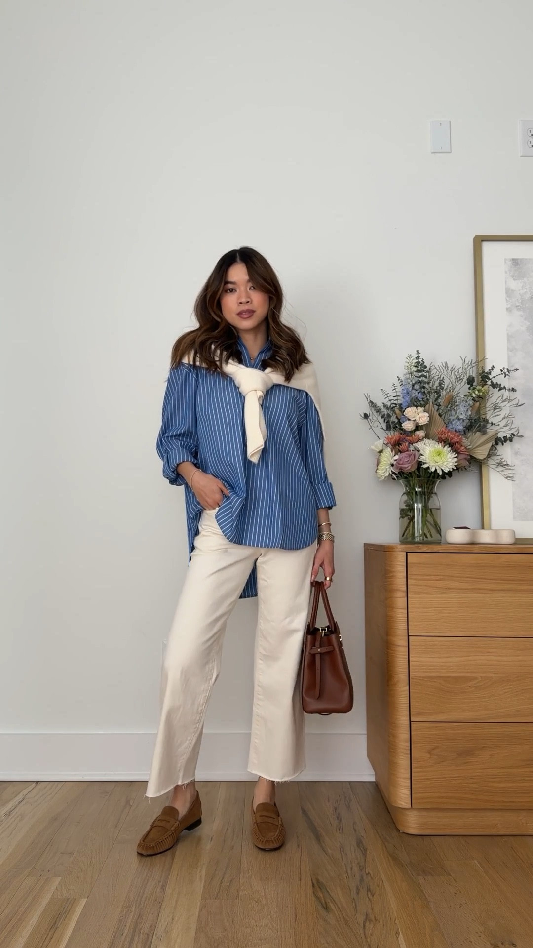 Sizing info:
• jeans size 24 petite 
• button up size XS
• sweater size small

petite fashion, get dressed with me, outfit inspiration, ootd, nashville outfit, Nashville influencer, petite style, vacation style, casual outfits, mom style, petite pants, spring outfits, spring outfit info, spring pants, spring outfit idea, spring top, spring bag, spring sweater, spring shoes, jeans, white jeans, white denim, everyday jeans, button down shirt, east coast spring, preppy outfit 

#LTKSeasonal #LTKWorkwear #LTKootd