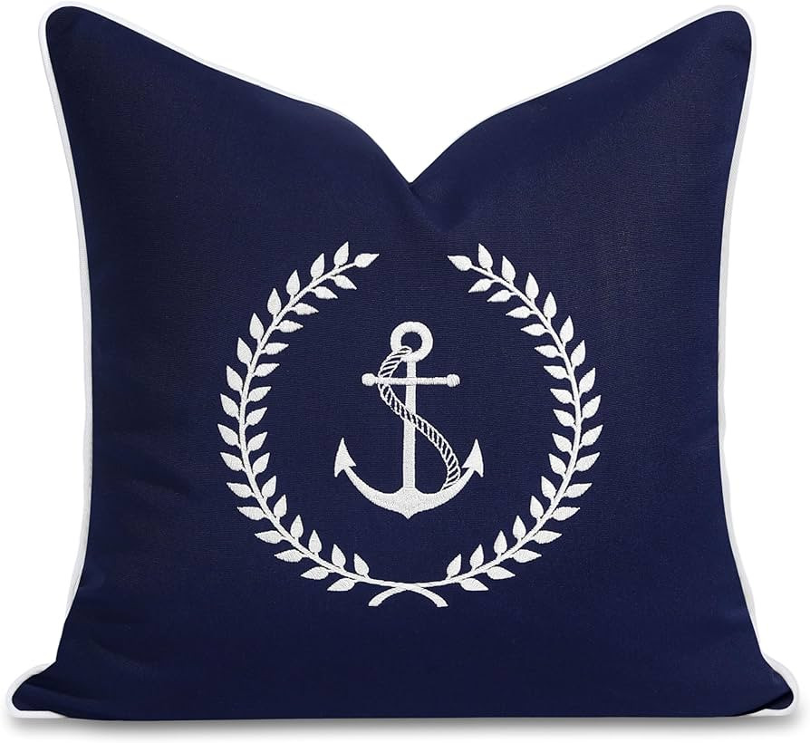 Hofdeco Premium Coastal Outdoor Performance Throw Pillow Cover Only, 18"x18" Water Repellent, UV ... | Amazon (US)