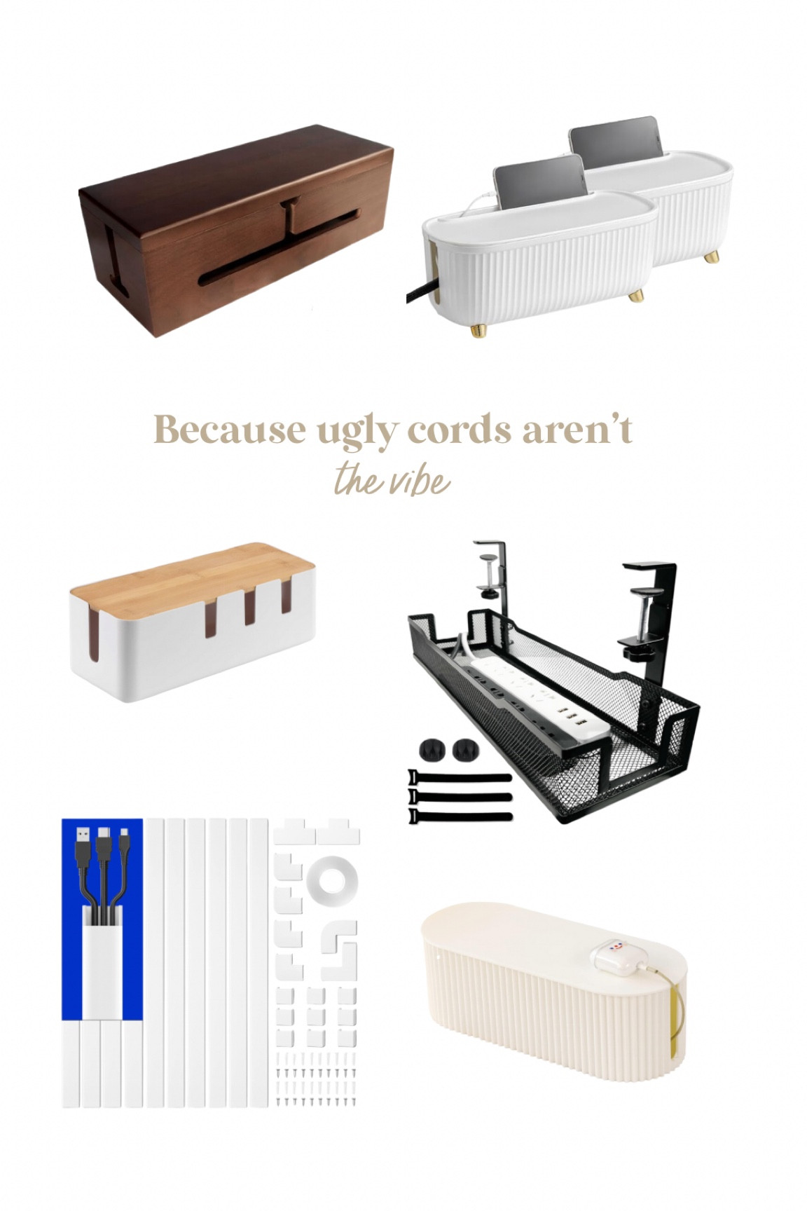 Nothing ruins my day like tripping over a cord or seeing a huge cluster of jumbled up cords behind my desk. 
Home office, home office organization, cable management, cord covers

#LTKBacktoSchool #LTKHome