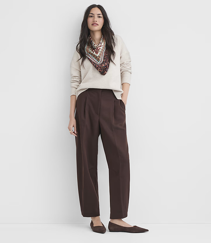 Adjustable Pull On Taper Pants in Twill | LOFT
