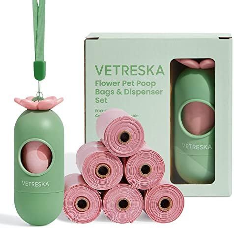 VETRESKA Dog Poop Bag Dispenser with Lavender Scented Dog Waste Bags, Extra Thick and Compostable... | Amazon (US)