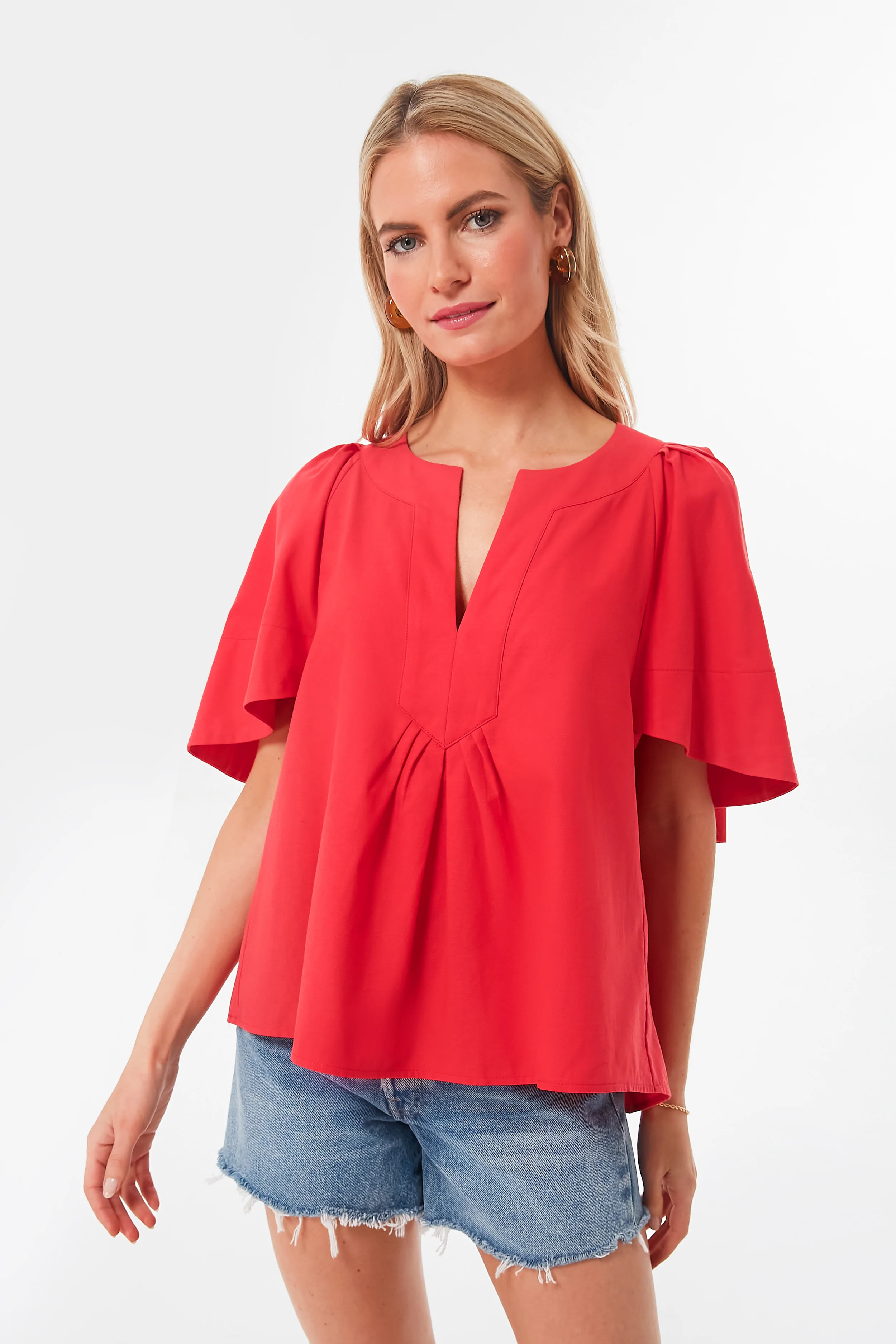 Red Finley Flutter Sleeve Top 
                Pomander Place | Tuckernuck (US)