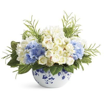 Blooming Mixed Hydrangea in Ming Vase | Frontgate | Frontgate