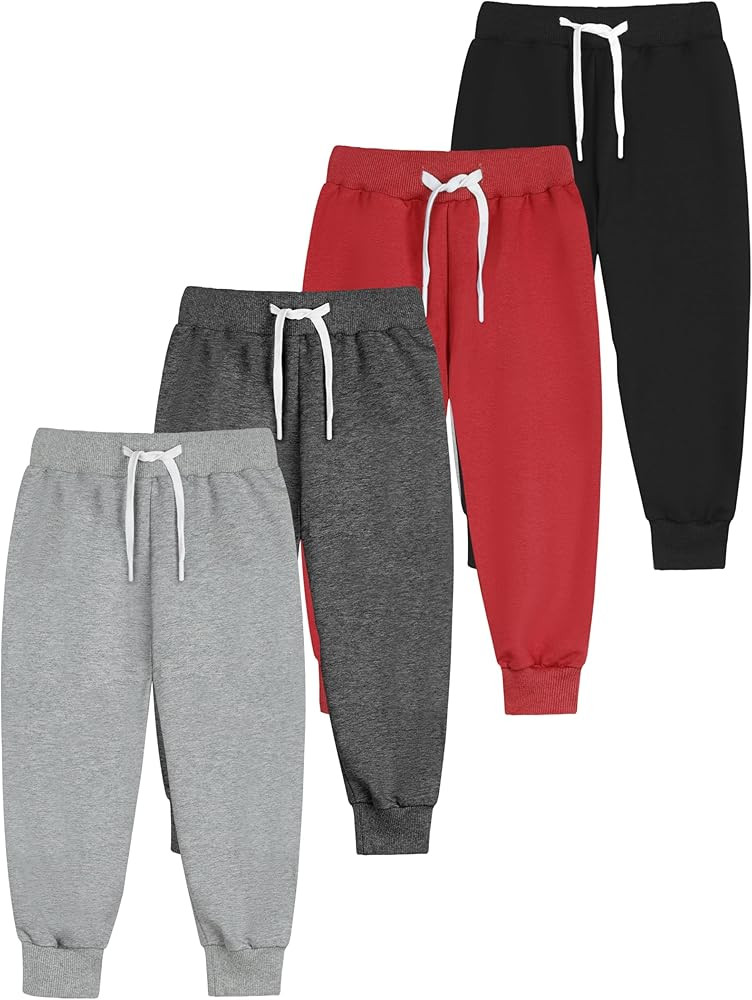 Resinta 4 Pack Joggers Sweatpants Pull-On Active Pants | Amazon (US)