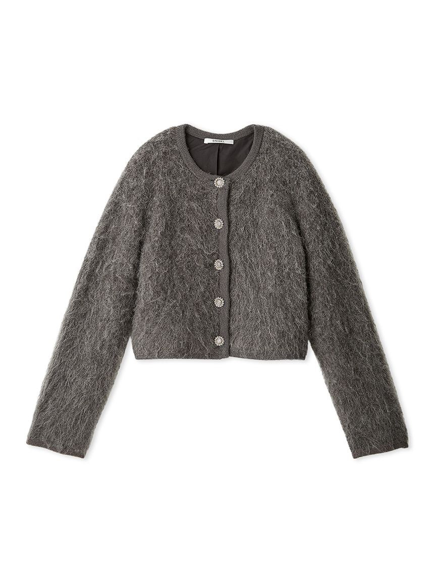 Sustainable Fuzzy Croptop Cardigan | Snidel