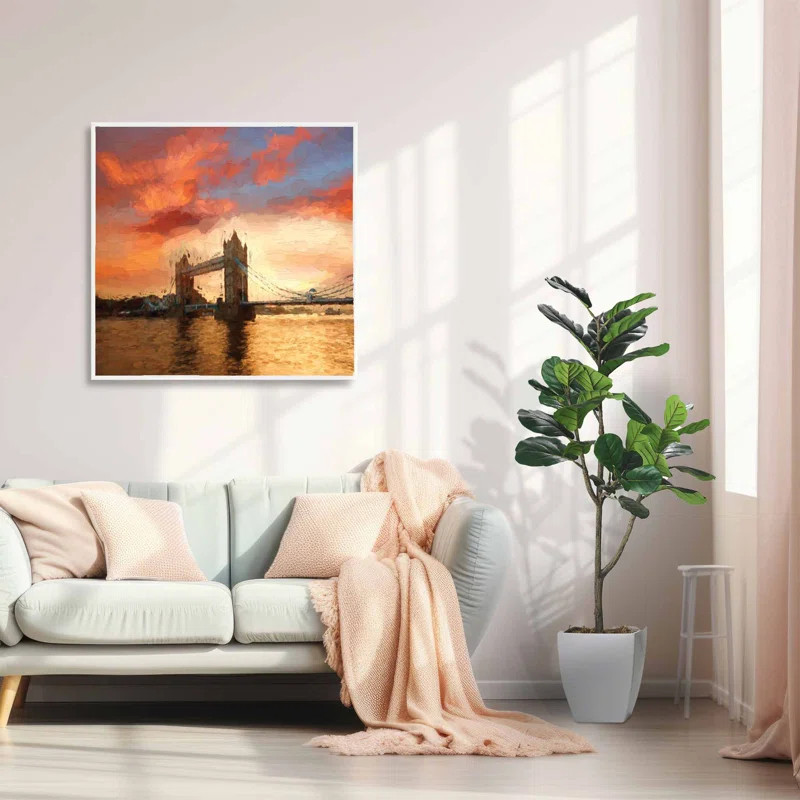 48'' Faux Fiddle Fig (Ceramic Pot) Tree in Ceramic Pot | Wayfair North America