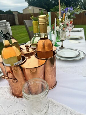 Copper wine cooler, Source Perrier, France vintage 1997 copy of Art Deco c1920 w  | eBay | eBay US