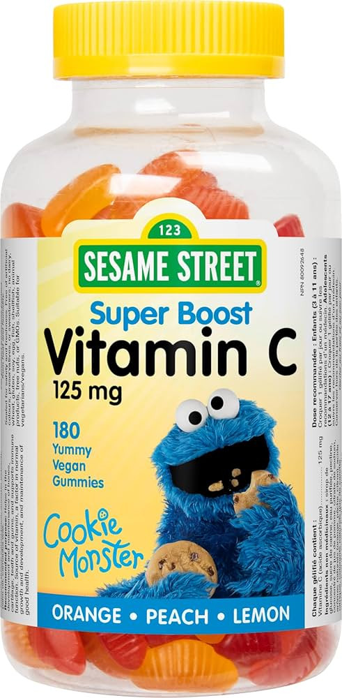 Sesame Street Super Boost Vitamin C Kids Gummy by Webber Naturals, 180 Gummies, 125 mg of Vitamin... | Amazon (CA)