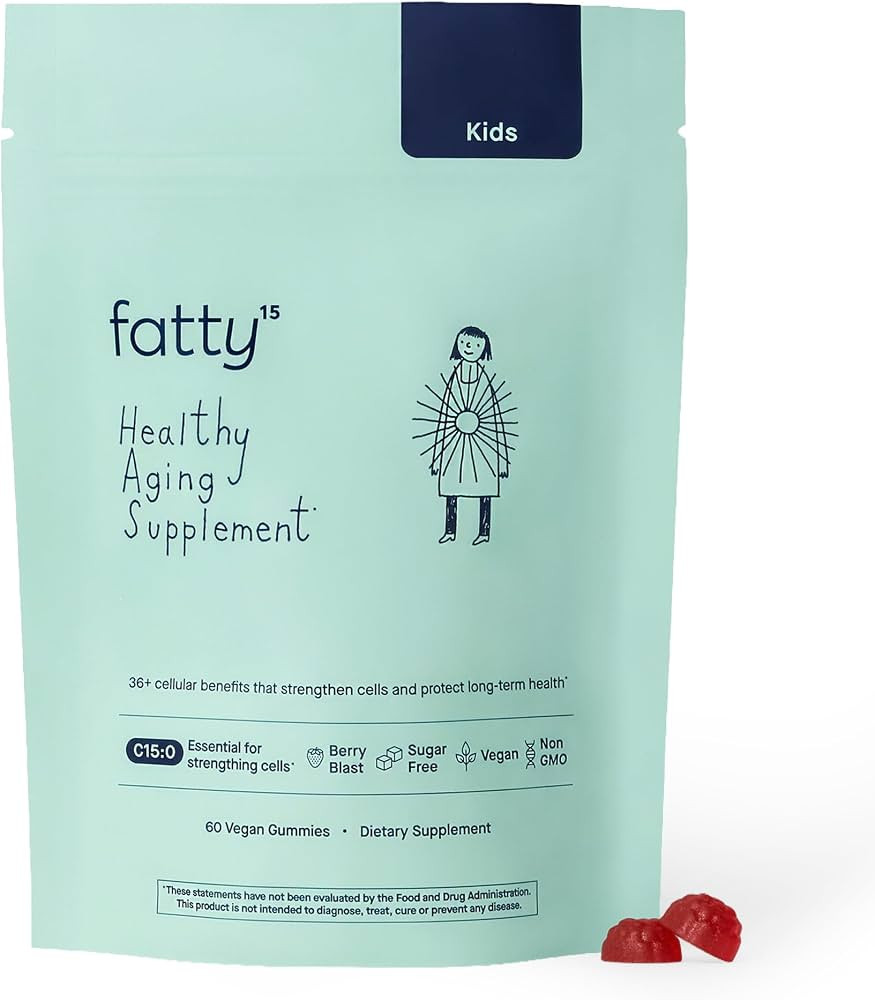Fatty15 C15:0 Pentadecanoic Acid Gummies for Kids - 60 Vegan Gummies - 3X Cellular Benefits of Om... | Amazon (US)