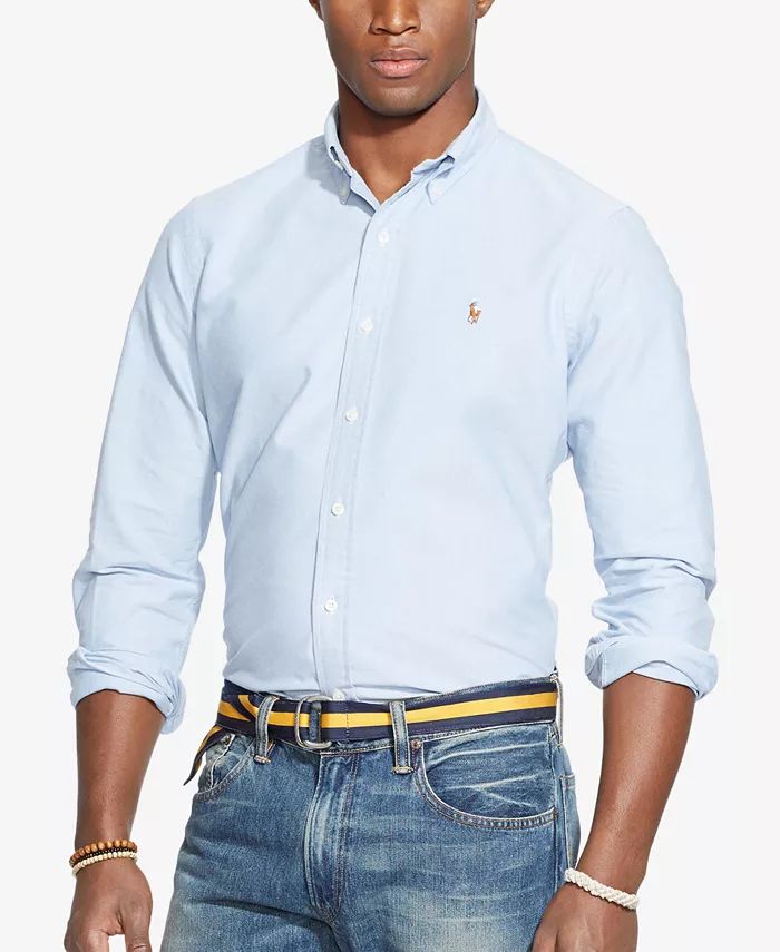 Polo Ralph Lauren Men's Classic Fit Long Sleeve Solid Oxford Shirt & Reviews - Casual Button-Down... | Macys (US)