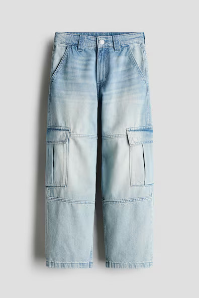 H & M - Baggy Cargo Jeans - Blue | H&M (US + CA)