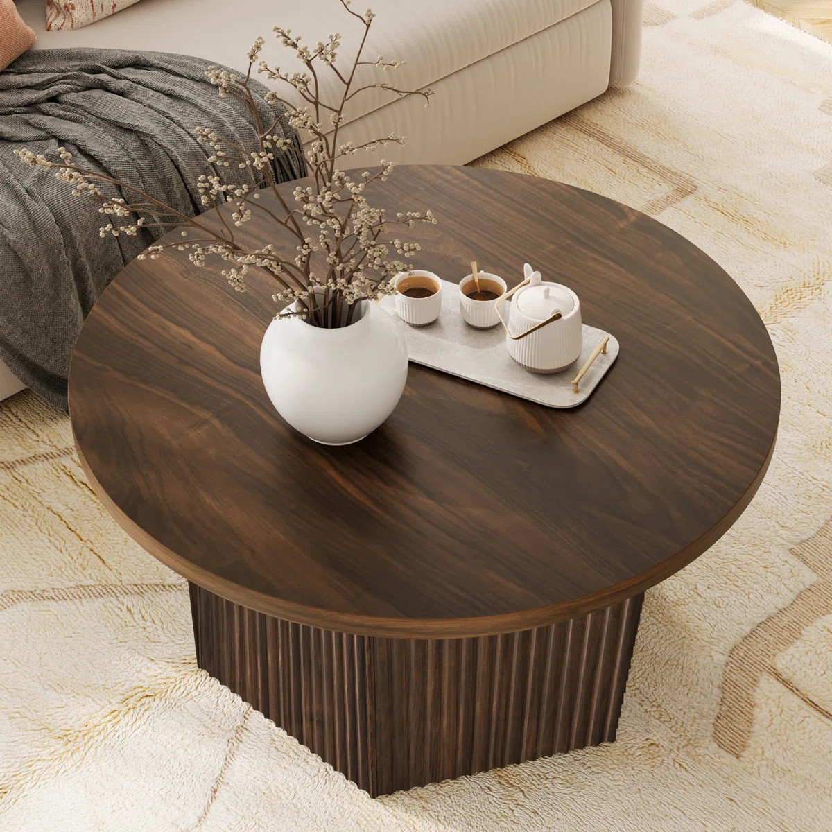 Torron Lift Top Round Coffee Table with Drum Base | Wayfair North America