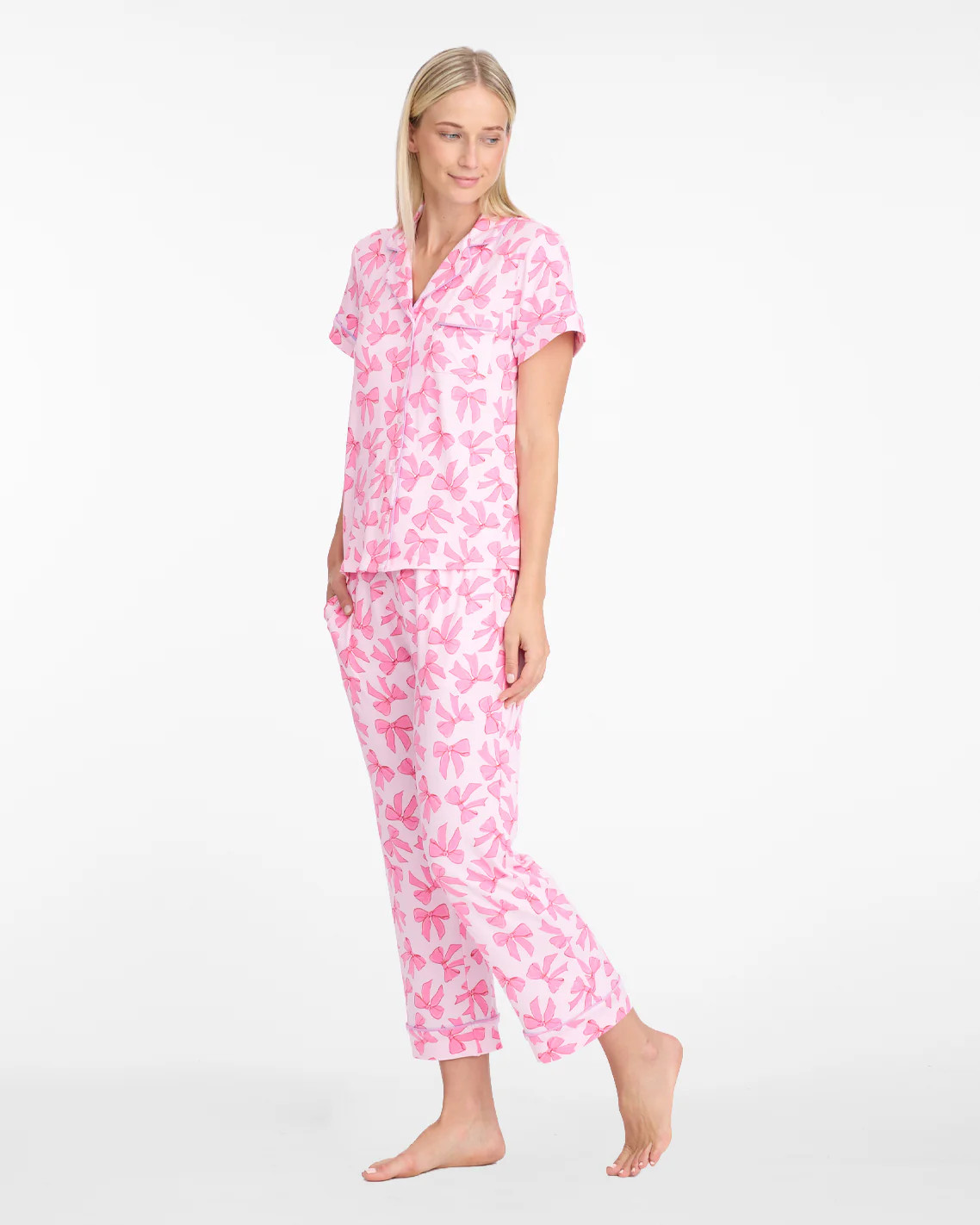 Linda Pajama Set in Be Mine Bow | Draper James (US)