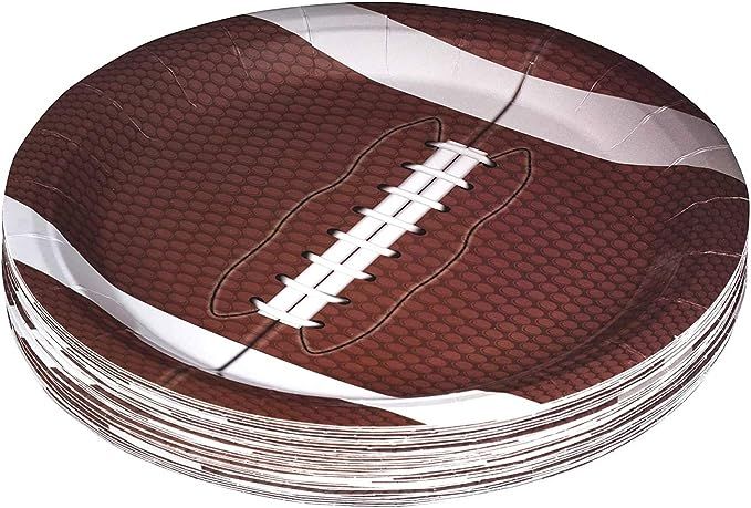 Football Themed 9" Disposable Round Paper Plates - Party Supplies Ideal for Tailgate Parties,Fami... | Amazon (US)