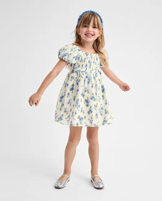 Toddler Girls Mommy And Me Floral Bow Smocked Dress - blue | The Children's Place