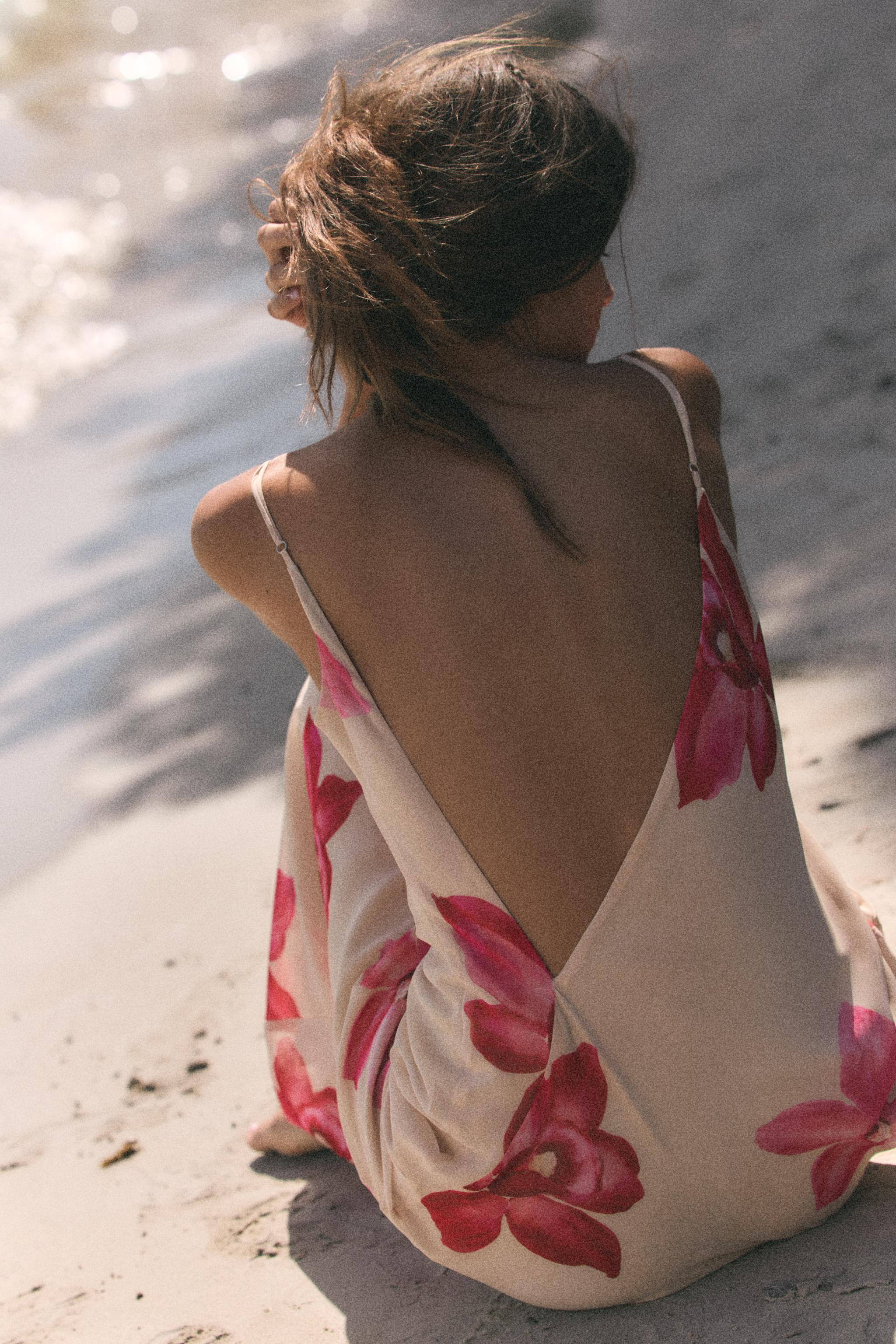 FLORAL DRAPED MIDI DRESS | Zara UK