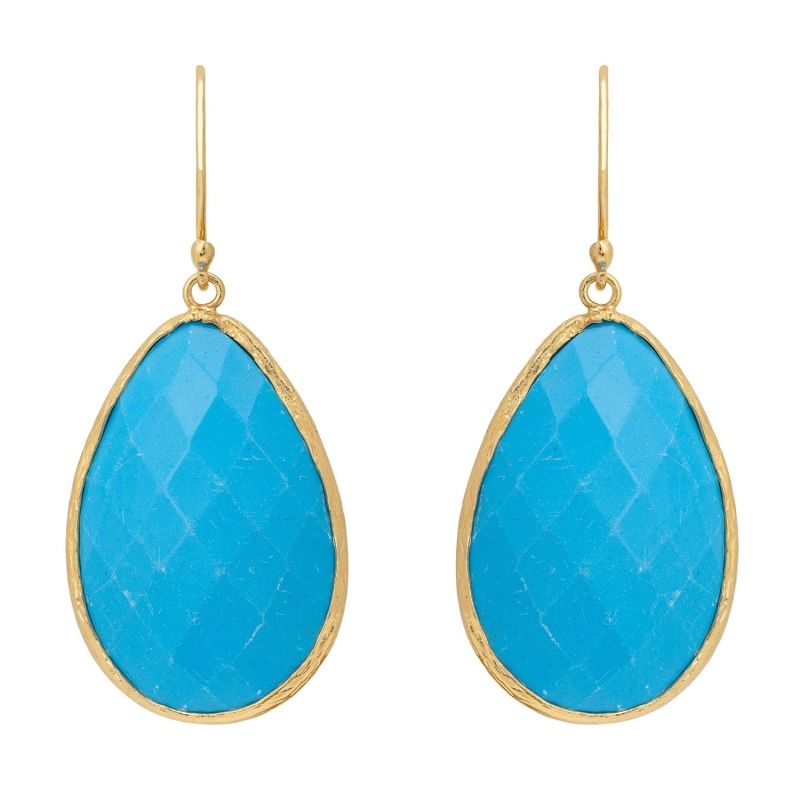 Single Drop Earring Turquoise Gold | Wolf and Badger (Global excl. US)