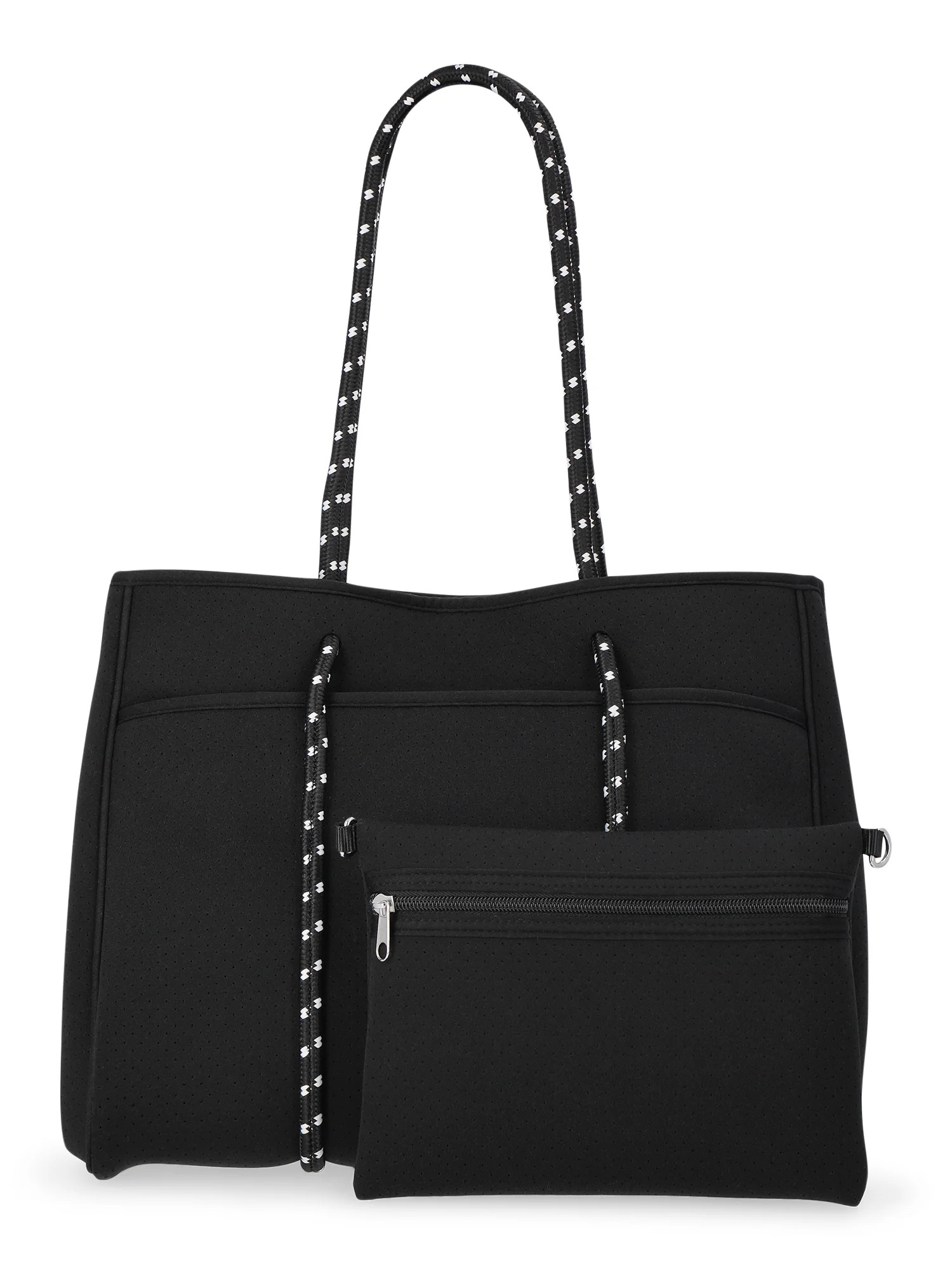 No Boundaries Women's Neoprene Beach Tote Bag, Black | Walmart (US)