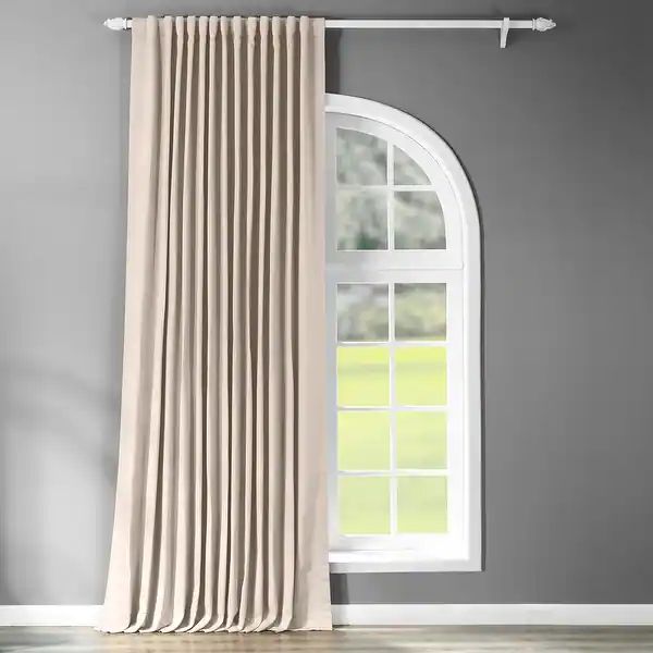 Exclusive Fabrics Extra Wide Thermal Blackout 108-inch Curtain Panel - 100 x 108 - classic taupe | Bed Bath & Beyond
