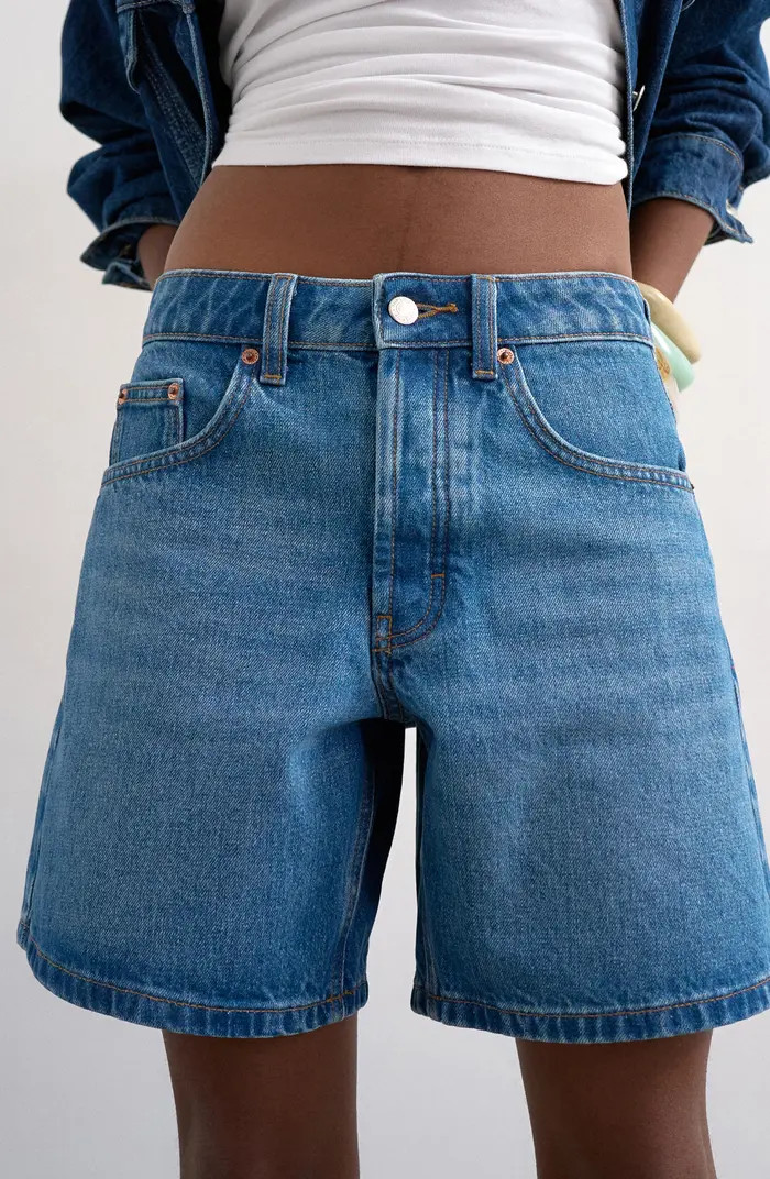 Topshop Editor Mid Rise Cotton Denim Shorts | Nordstrom | Nordstrom