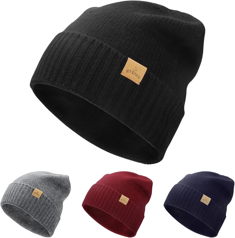 Hysnan Merino Wool Beanies Winter Hats for Women Men Knit Slouchy Double Layer Warm Cuffed Skull ... | Amazon (CA)