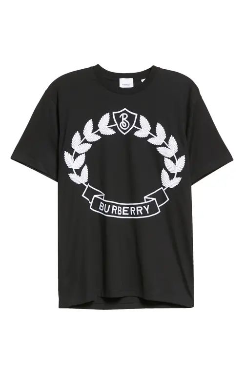 burberry Women's Oversize Cotton Graphic Tee in Black at Nordstrom, Size Medium | Nordstrom