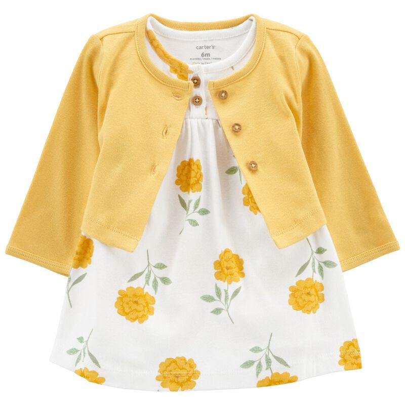 Baby 2-Piece Bodysuit Dress & Cardigan Set | Carter's