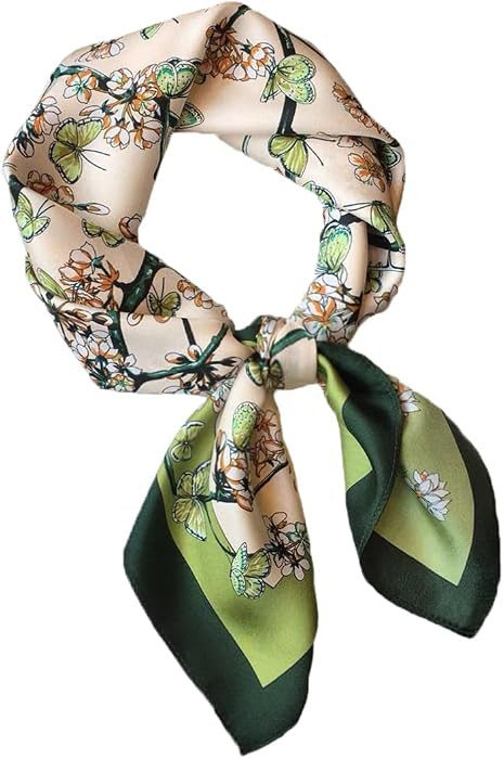 Satin Scarves for Women 27.5 \u00d7 27.5 inches Medium Square Elegant Silk Feeling Head Scarf | Amazon (US)