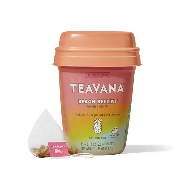 Teavana Herbal Tea, Beach Bellini, Tea Bags, 12 Count Pack - Walmart.com | Walmart (US)