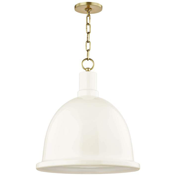 Mitzi Blair 16" Wide Aged Brass Pendant Light w/ Cream Shade - #47G26 | Lamps Plus | Lamps Plus