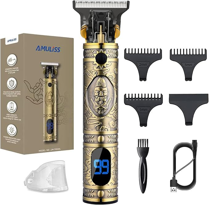 AMULISS Professional Mens Hair Clippers Zero Gapped Cordless Hair Trimmer Professional Haircut & ... | Amazon (US)