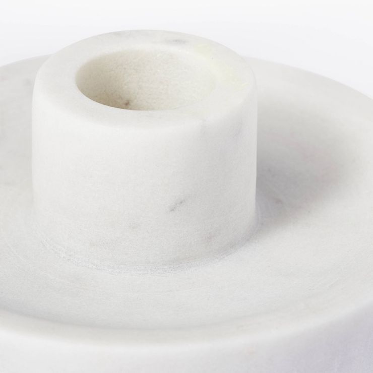 1.5" x 4" Marble Stone Taper Candle Holder White - Threshold™ designed with Studio McGee | Target