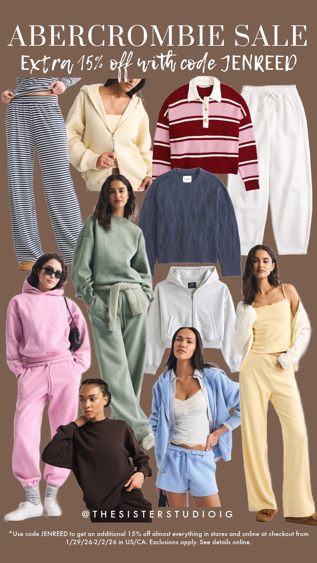 Abercrombie sale + code JENREED for an extra 15% off! 

*Use code JENREED to get an additional 15% off almost everything in stores and online at checkout from 1/29/26-2/2/26 in US/CA. Exclusions apply. See details online.

#LTKSaleAlert