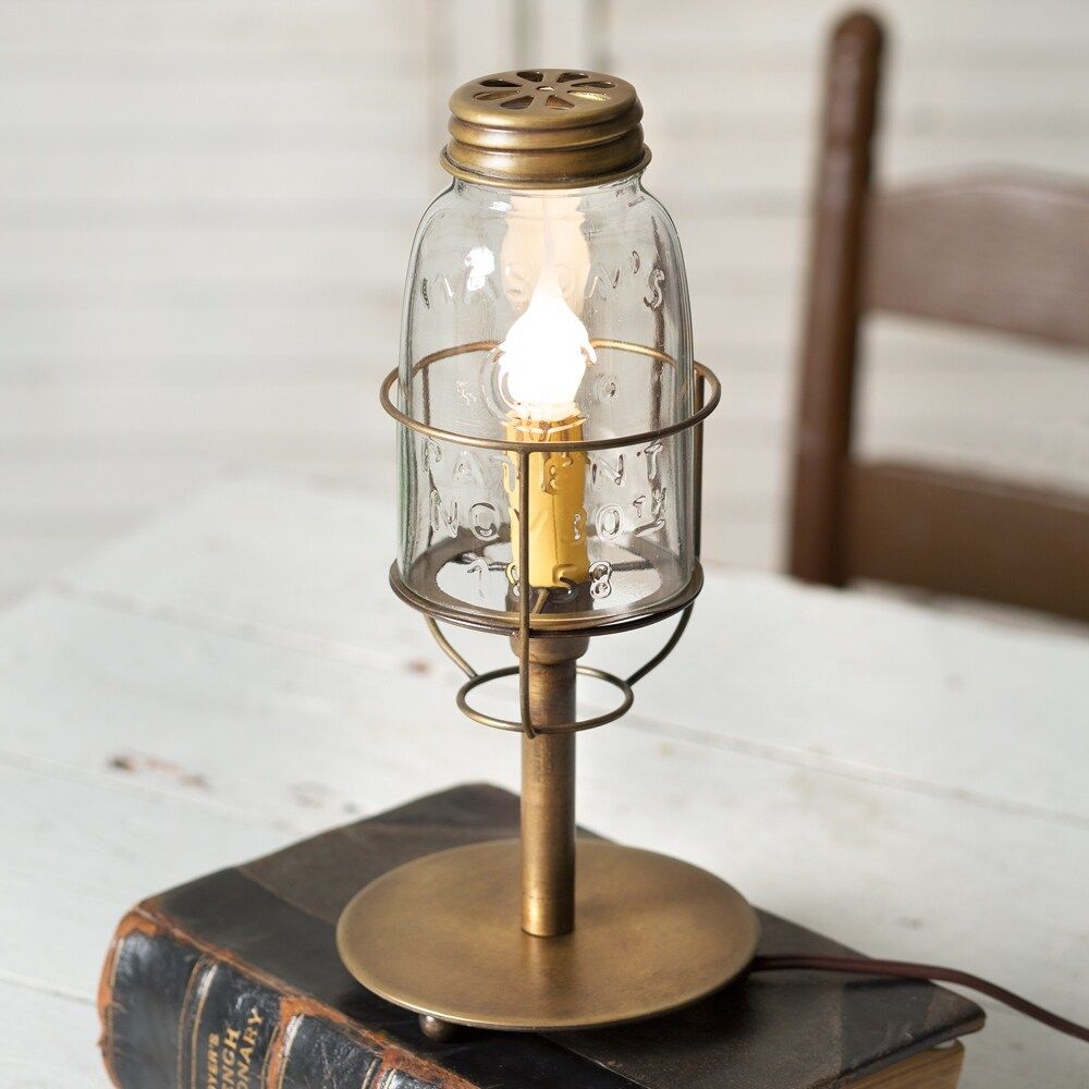 Short Mason Jar Desk Lamp - Antique Brass | Bed Bath & Beyond