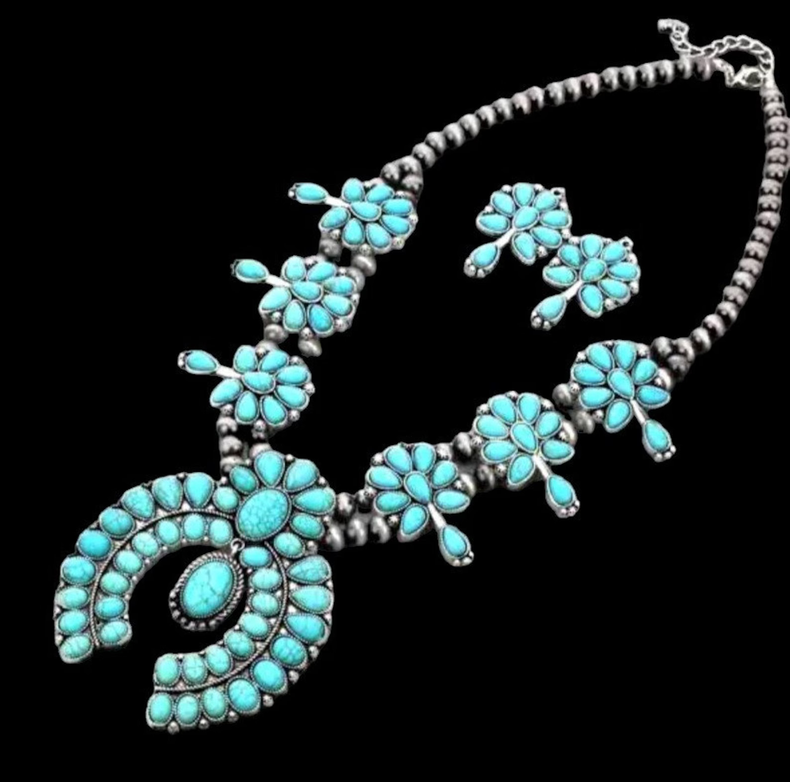 Squash Blossom Turquoise Necklace, Navajo Squash Blossom Necklace ,squash Blossom Necklace Vintag... | Etsy (US)