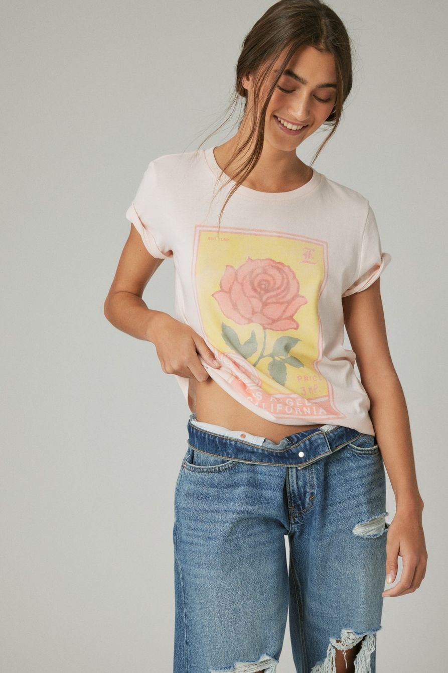 rose matchbox classic crew tee | Lucky Brand