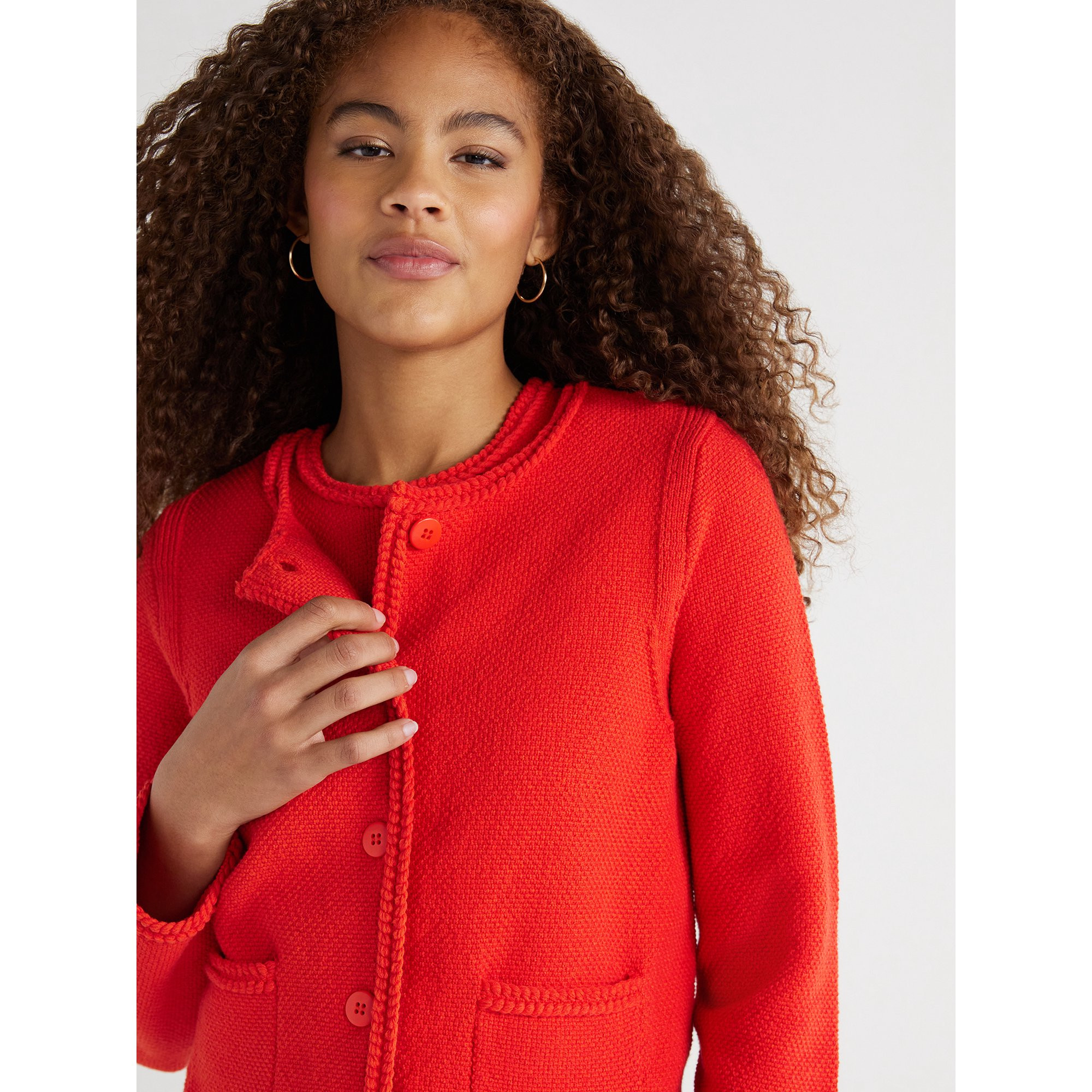 Free Assembly Women's Crochet Trim Cardigan Sweater with Long Sleeves, Midweight, Sizes XS-XXL - ... | Walmart (US)