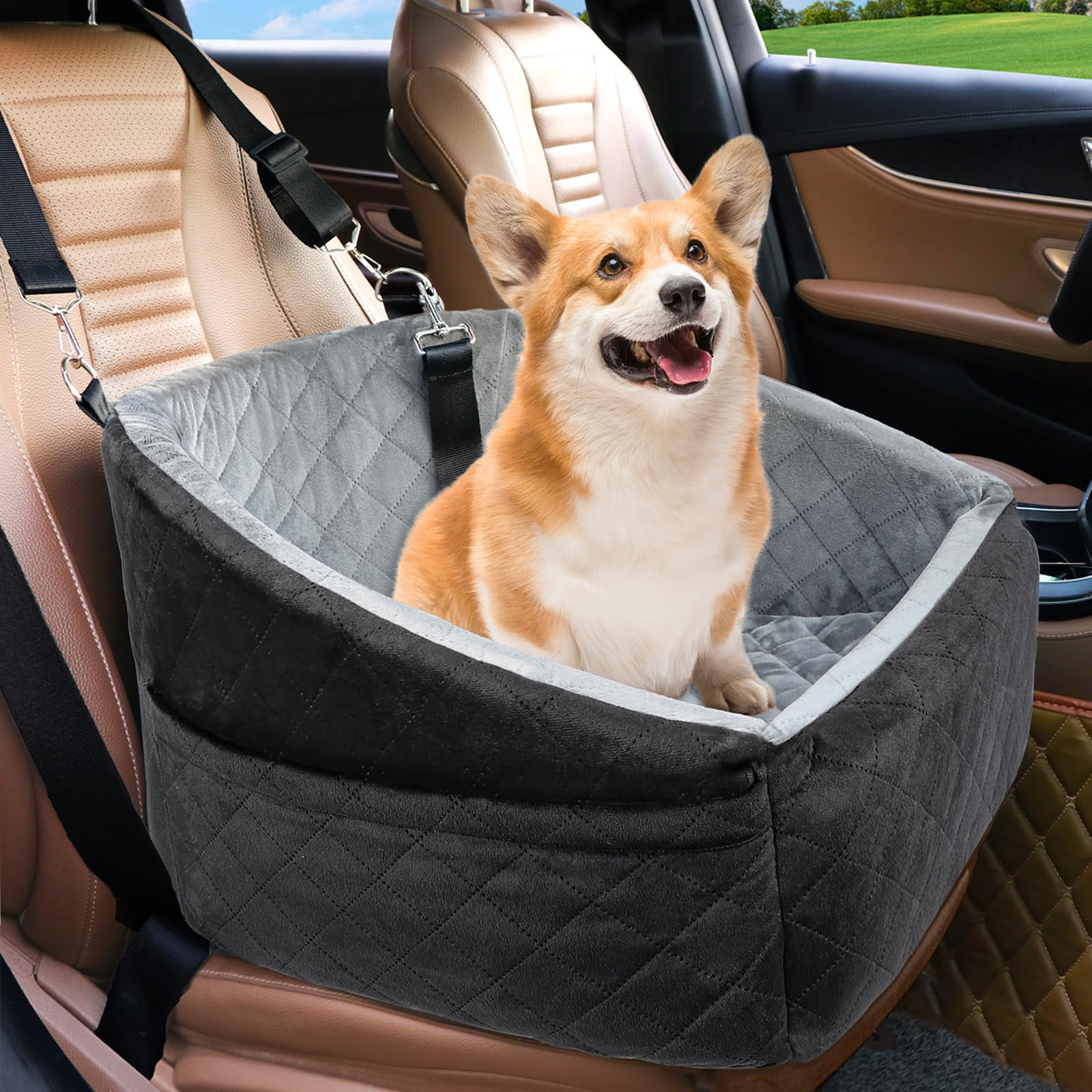Dog Car Seat for Small Dogs,Detachable Washable Dog Booster Seat Under 30lbs, Pet Car Seat Travel... | Amazon (US)